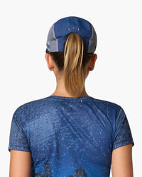Cappellino da corsa, indossato, vista posteriore