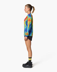 Maglia a maniche lunghe, indossata, vista laterale
