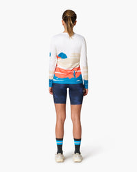 Maglia a maniche lunghe, indossata, vista posteriore