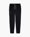 Pantaloni Kenai jogger neri con coulisse in vita e fondo a costine, vista frontale