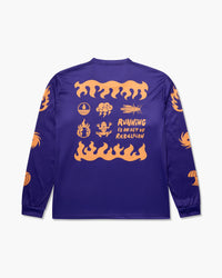 Maglia a maniche lunghe viola, vista posteriore