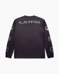 Maglia a maniche lunghe nera, vista posteriore