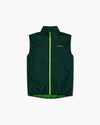 Smanicato antivento Lava verde scuro con zip integrale lime, vista frontale