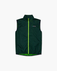 Smanicato antivento Lava verde scuro con zip integrale lime, vista frontale