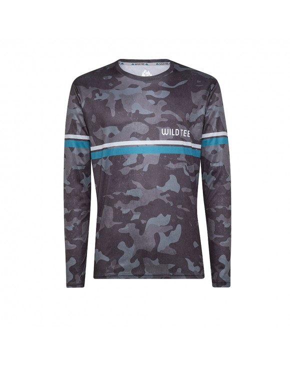 Camo Grigio Manica Lunga Uomo